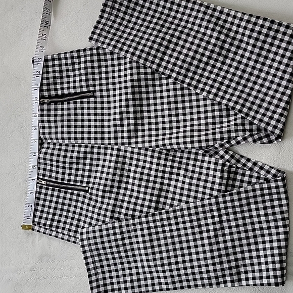 ☕️ NWT!! ZAFUL PLAID GINGHAM ZIPPER WORK OFFICE TROUSERS STRETCH - Picture 4 of 8